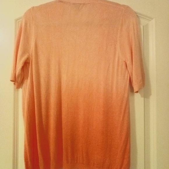 Roz & Ali Cardigan Orange Ombre Rayon Summer Sweater - Picture 4 of 9